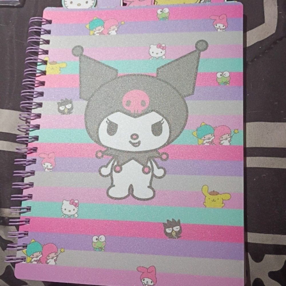 Cute Kuromi Striped Notebook